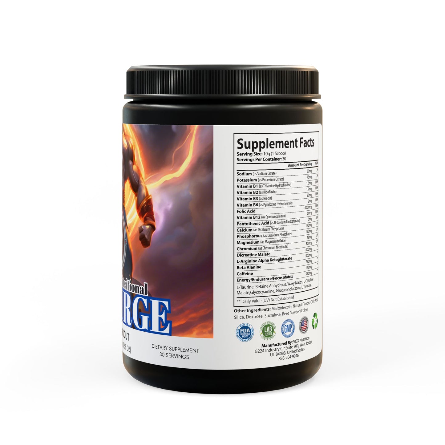 KI SURGE Pre-Workout Supplement, Watermelon (300g, 10.58oz)